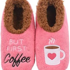 Snoozies Pairable Slipper Socks, House Slippers for Women, Fuzzy Slipper Socks, Coffee Designs